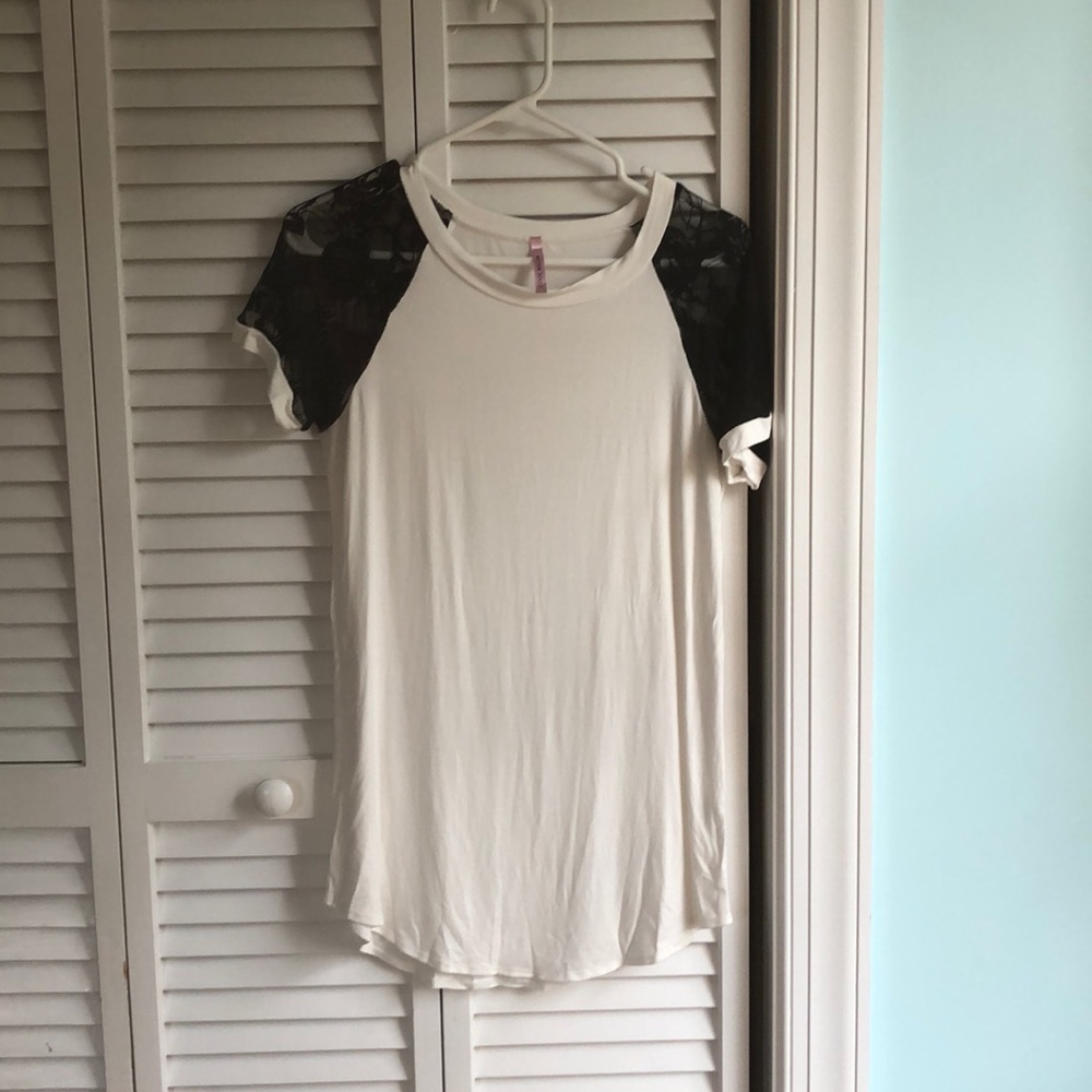 Lace and Cream Tunic Top
